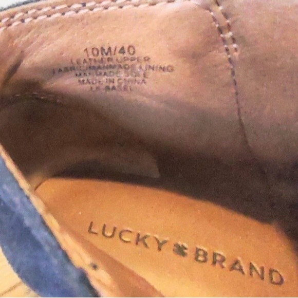 Lucky Brand 'Basel' Navy Blue Suede Booties Ankle Boots Sz 10 - Picture 7 of 7